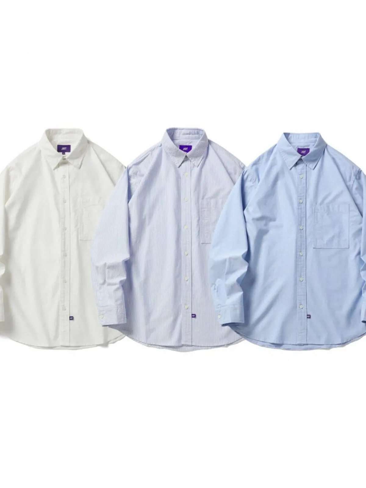 Japanese KAPITAL Style Vintage Solid Color Long Sleeved Oxford Spun Shirt Men's Loose Casual Versatile Shirt