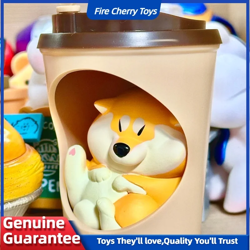 Originele Achai Shiba Inu Blind Box Figuur Cosplay Food Series Mystery Box Collection Model Doll Guess Bag Toy Fun Gift Verjaardag