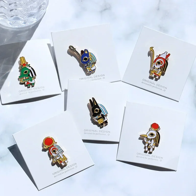 Cartoon Dripping Egyptian Pharaoh Mummy Female Child Brooch Accessories Decorative Badge  Cartoon Brooch  Halloween