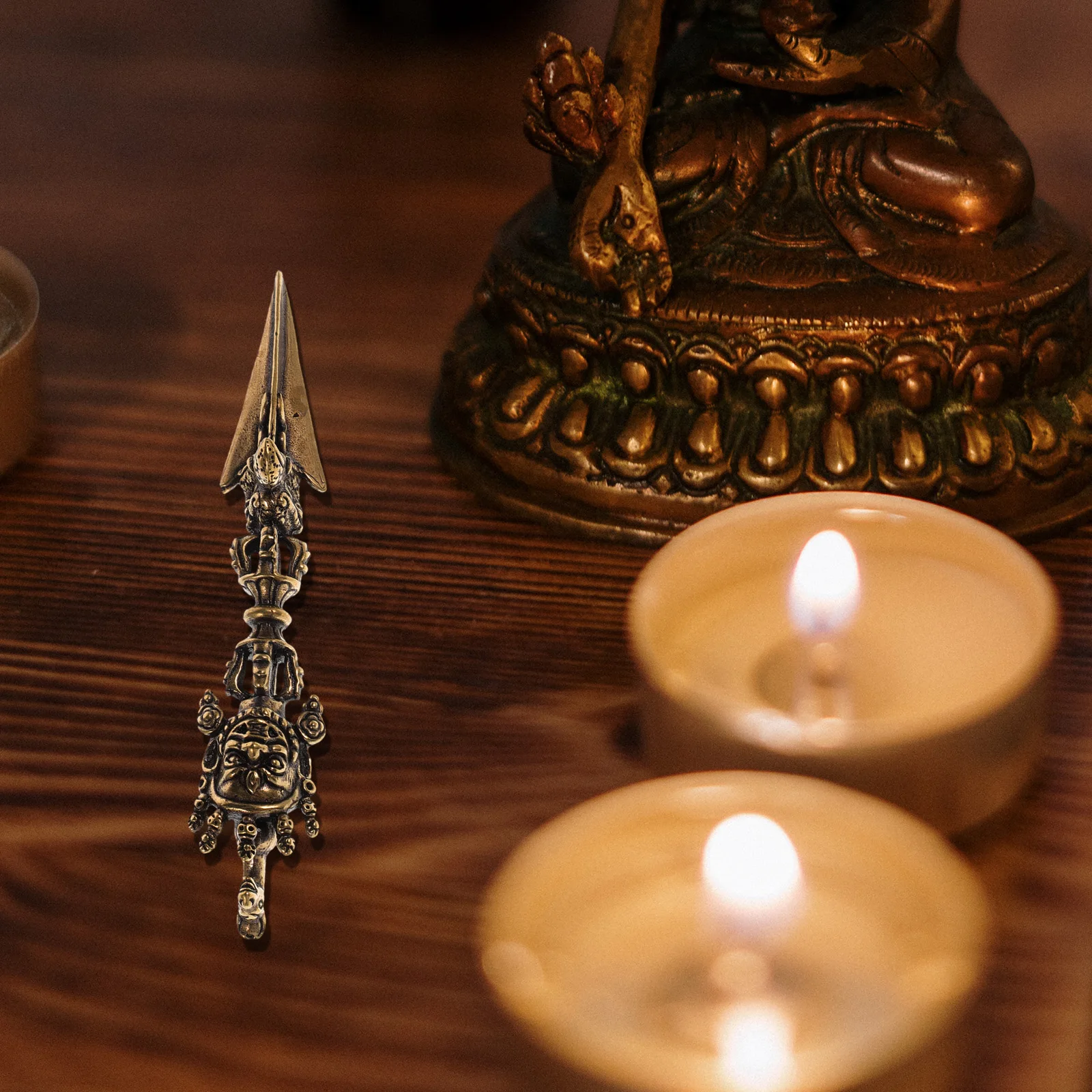 

1 Piece Vajra Pestle Ornament Copper Craft Tibetan Buddhism Home Decor Desktop Metal Gift Mini