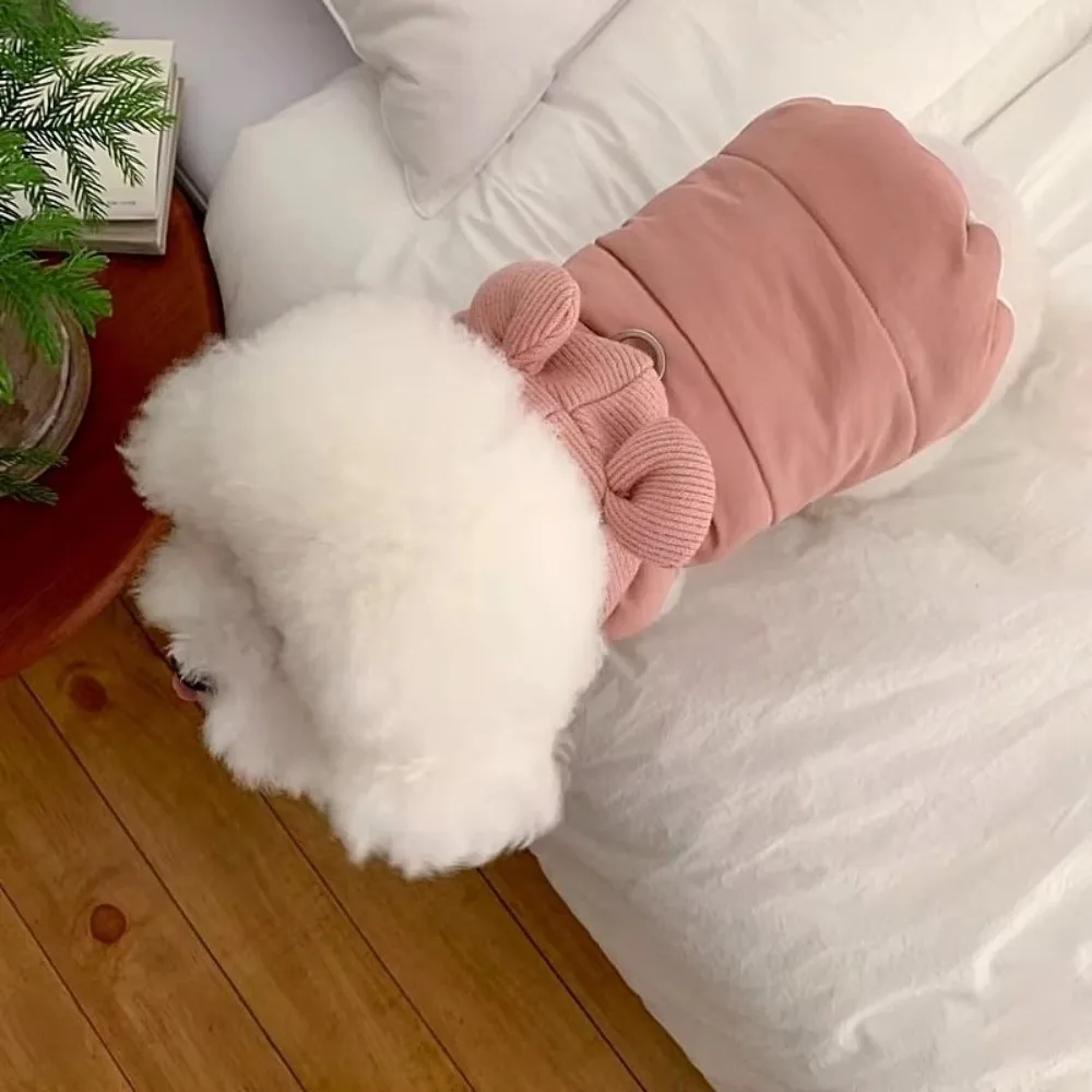 Modische Winter-Hundekleidung, winddichte, verdickte Hunde-Wanderjacke mit niedlichem Hut, Hundeweste für kleine und mittelgroße Hunde. – Detail 8