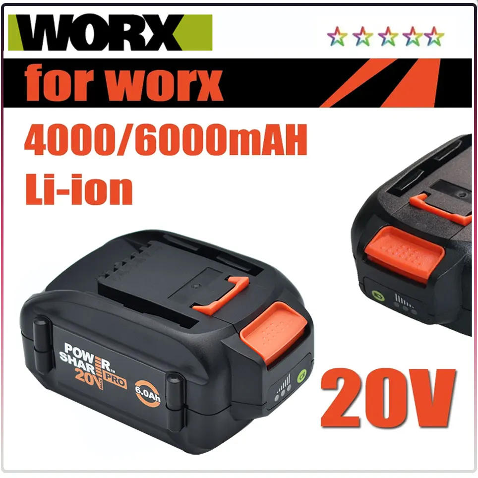 

Original WORX brand new genuine WA3578 - PowerShare 20V 3.0AH/4.0AH/5.0AH/6.0AH lithium-ion large-capacity battery