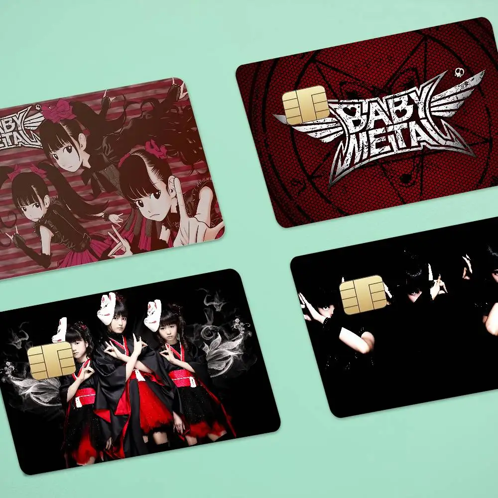 Band Babymetal Anime Cartoon 4pcs 1Set Skin Stickers Film Tape Case For Big Credit Debit Card Front Side