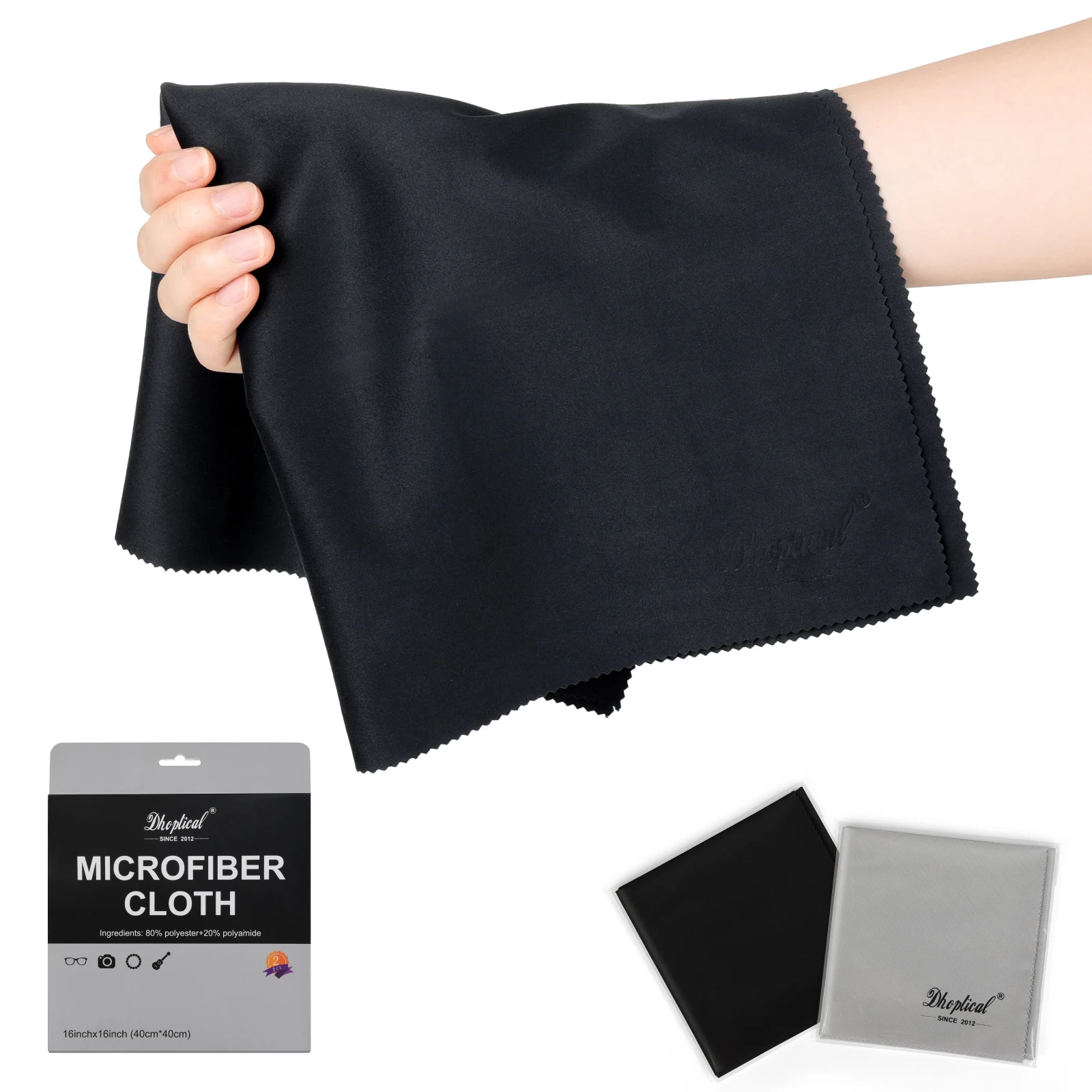 

2 Park 40×40cm Extra Large Oversized Microfiber Cleaning Cloth for Eyeglasses, Jewelry, Electronics Screens, Washable