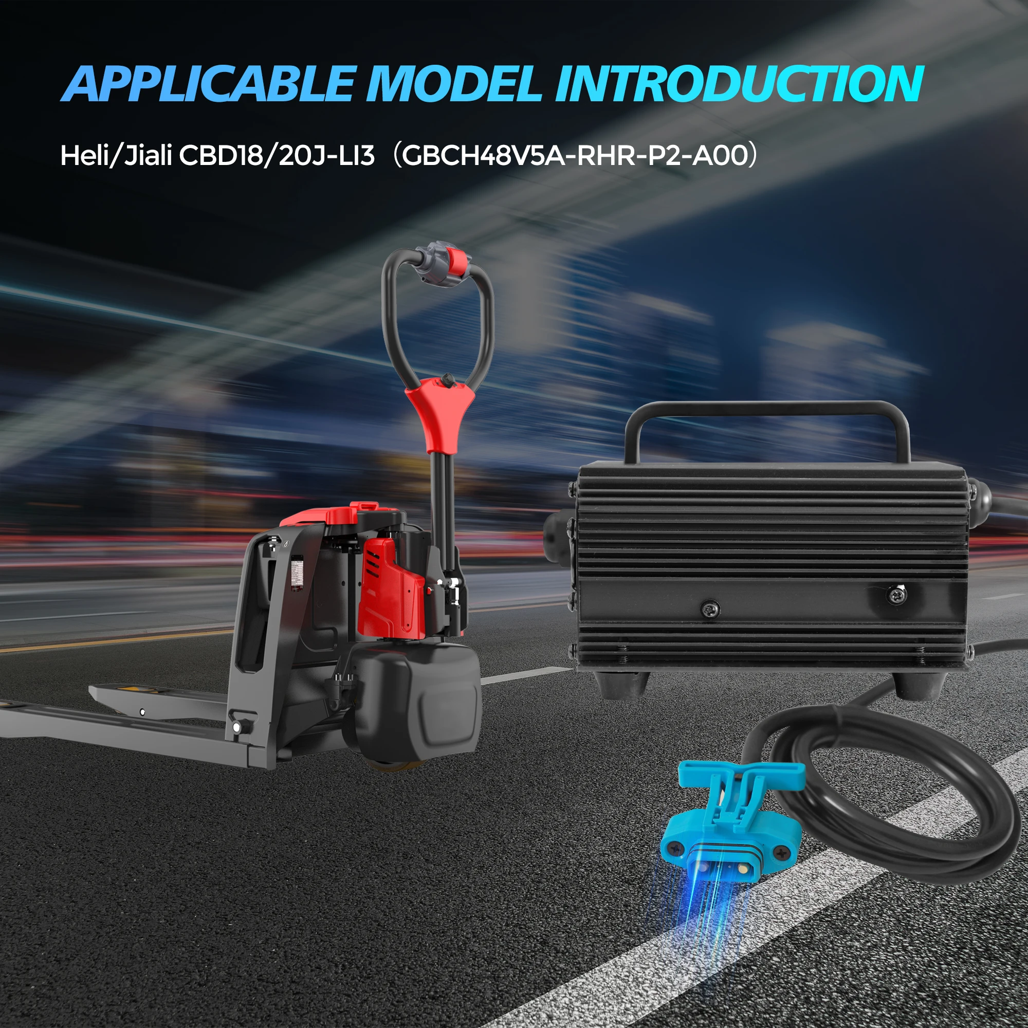 48 Volt 5 Ampere Lithium-Batterieladegerät für Heli/Jiali CBD18/20J-LI3 elektrische Gabelstapler-Buchse