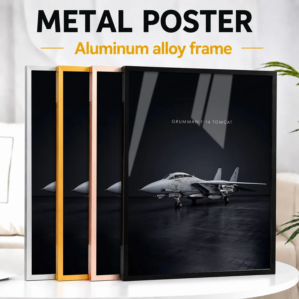Grumman F-14 Tomcat Jet Framed Metal Poster Personalized Flight Tribute Wall Art Designed For Office And History Enthusiasts