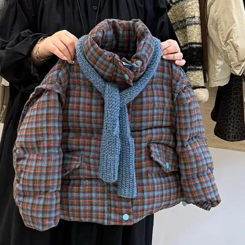 الفتيات ريترو الخريف/الشتاء 2025 جديد متقلب الوقوف طوق الخبز ملابس قطنية تنوعا أفخم سراويل تقليدية العصرية #2