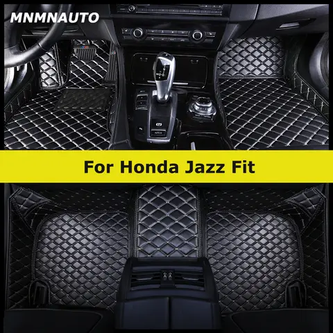 MNMNAUTO Custom Car Floor Mats For Honda Jazz Fit Auto Carpets Foot Coche Accessorie