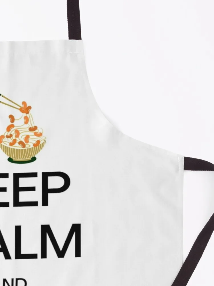 Keep Calm and Natto On with Bowl and Chopsticks Apron apron women