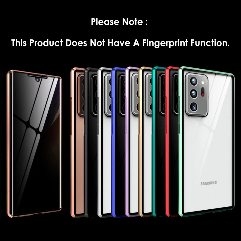 360° Full Surround Metal Magnetic Front Anti-Spy Glass Case For Samsung Galaxy S25 S23 S24 S22Ultra Explosion-Proof HD Backpanel
