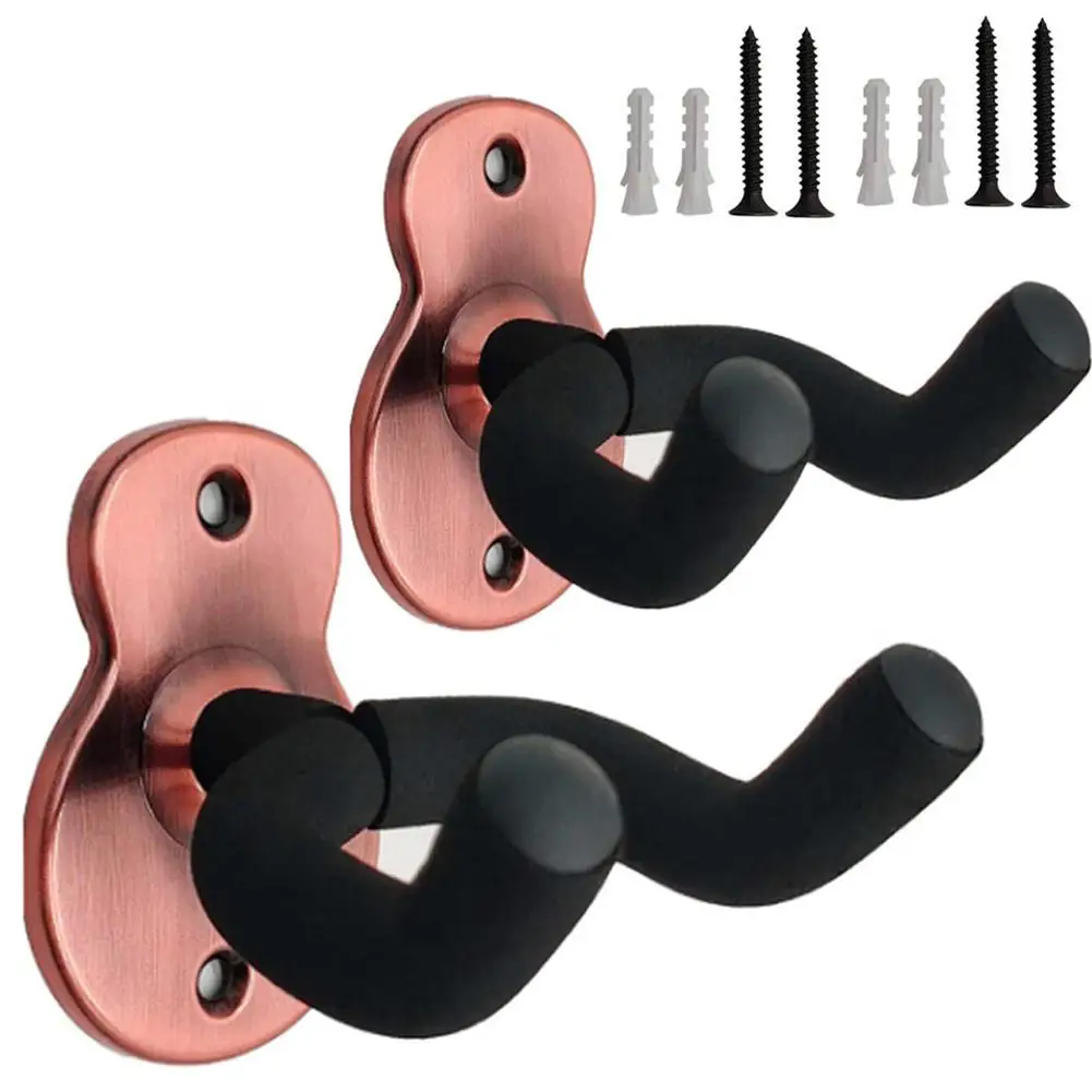 1PC Universal Metal Guitar Hanger gancio per montaggio a parete acustico supporto antiscivolo per accessori per strumenti Ukulele per chitarra elettrica