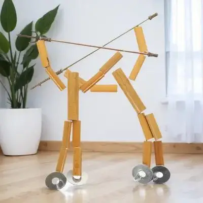 2 가방 대나무 인형 DIY 재료 키트 고급 안전 대나무 조립 키트 가족 엔터테인먼트 생일 파티 교육 어린이