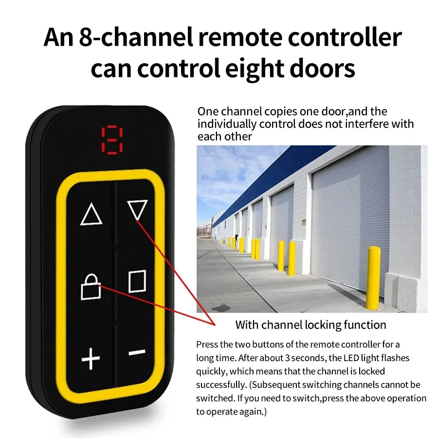 Universal Garage Remote Control Gate Key Duplicator Clone Multi-frequency Garage Door Controller 8 Channels 300-915Mhz 433Mhz