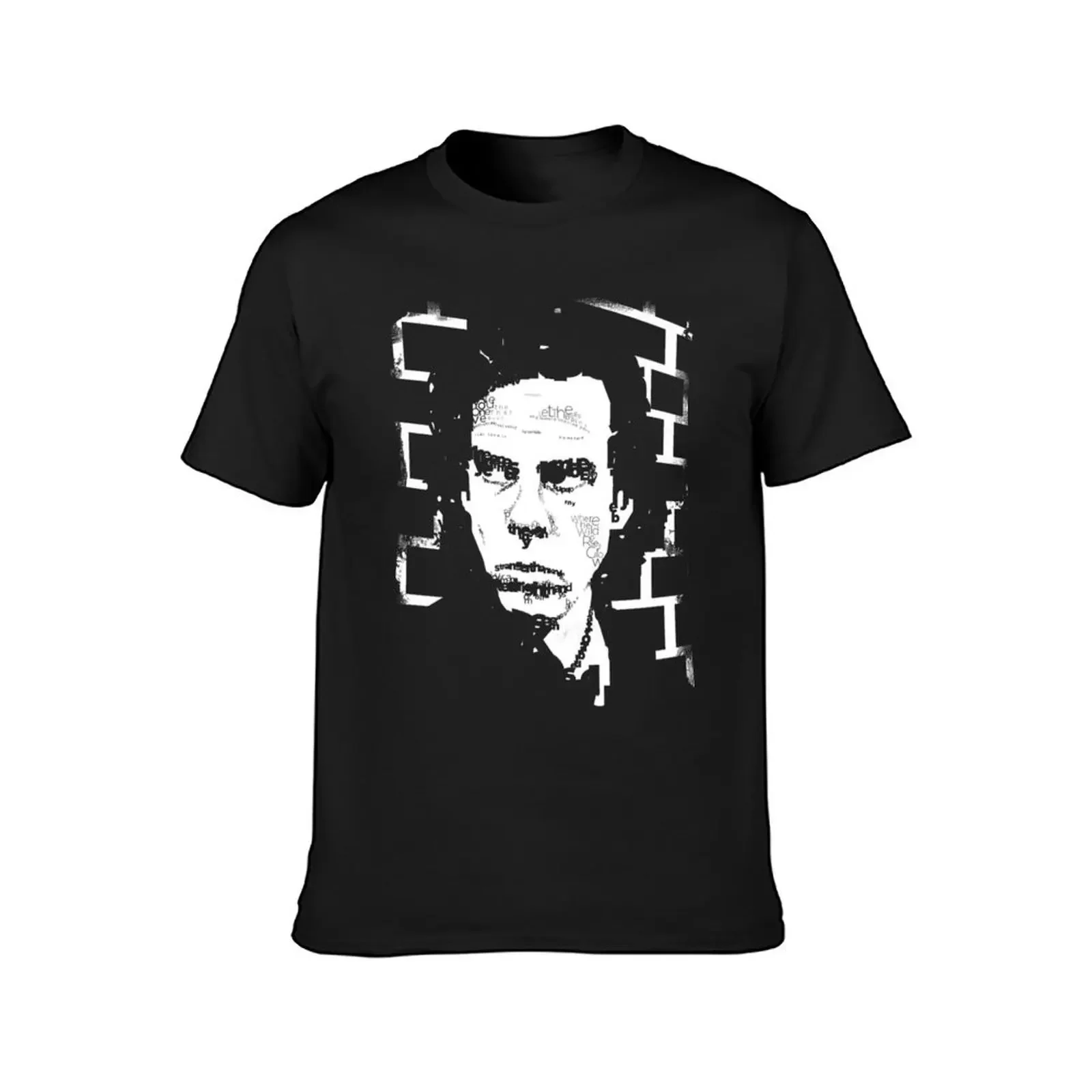 Nick Cave Typographic Portr T-Shirt essential t shirt blue archive slim fit t shirts for men image 2