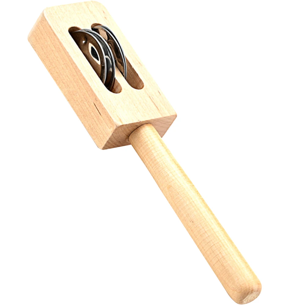 

Baby Bell Toys Handheld Jingle Bells Wooden Percussion Instruments Kids Musical Toddler Shaking Toy Safe