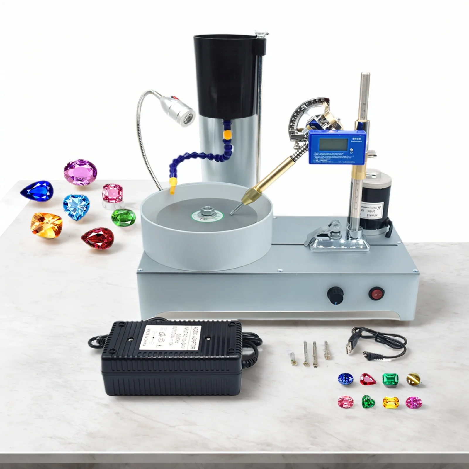 

6-Inch Gem Faceting Machine 120W Jade Grinding Polisher Jewel Angle Polisher for Gem Jade Jewelry Jewelry Tools Equipment