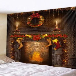 Christmas tree Christmas fireplace tapestry Christmas decoration wall hanging room bedroom dormitory home decoration 8 sizes