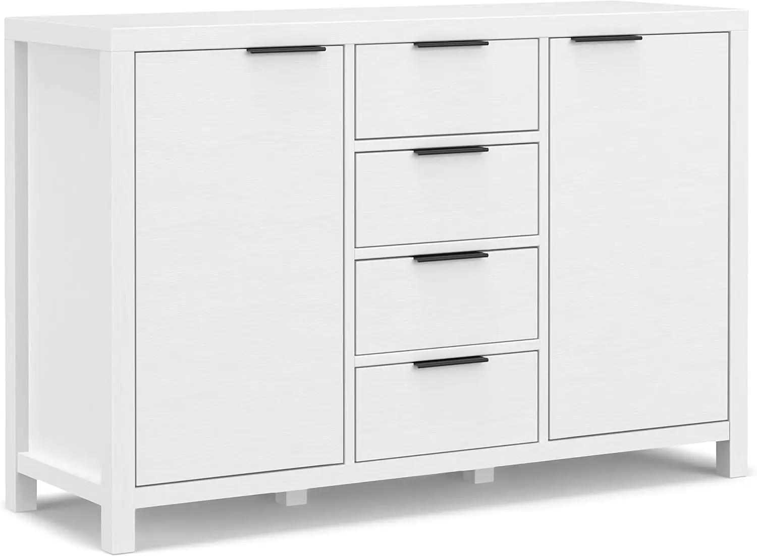 Hollander Massief Hout 54 Inch Breed Modern Dressoir Buffet In Wit, Voor De Eetkamer En Keuken