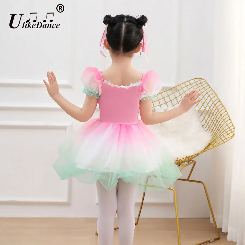 Kids Ballroom Clothing Modern Dance Girl Tutu Dress Girls Jazz Dance Costume Kid Stage Wear Wedding Princess Dress