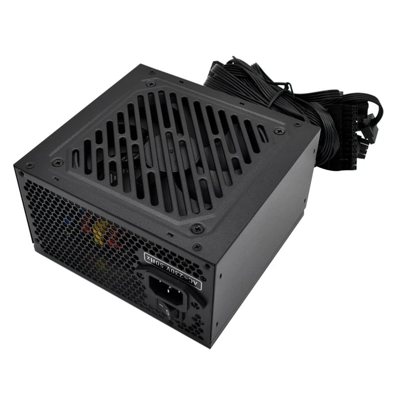 

500W PSU Power Rated ATX 500W Power Supply (Peak 750W) Two-Level EMI AC220V/230V Gaming Desktop Computer Easy Install