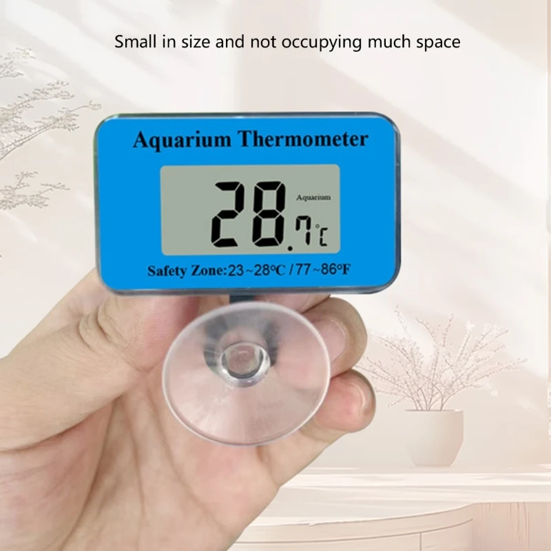 Termometer Akuarium Digital dengan Suction Cup untuk Penggunaan Rumah dan Kantor Pemantauan Waktu Nyata Tangki