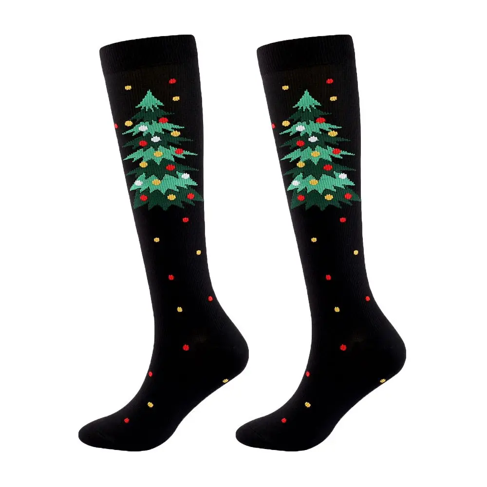 Snow Elk Santa Claus Christmas Aldult Happy Socks Compression Socks Christmas Socks Compression Stockings