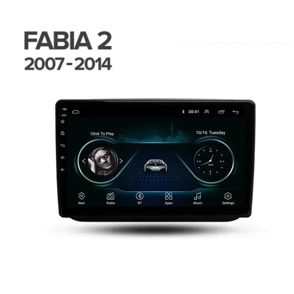 2 Din أندرويد 13 راديو ستيريو للسيارة DVD GPS مشغل فيديو الوسائط المتعددة 5G واي فاي كاميرا DSP Carplay لسكودا فابيا 2 2007 - 2014