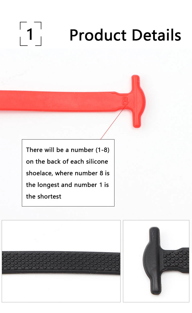 16 Stück/Set, modische Silikon-Schnürsenkel, elastisch, für Sneaker, Schnürsenkel ohne Schnürsenkel, für Kinder und Erwachsene, zum einfachen und schnellen Anziehen, Gummischnürsenkel. – Detail 3