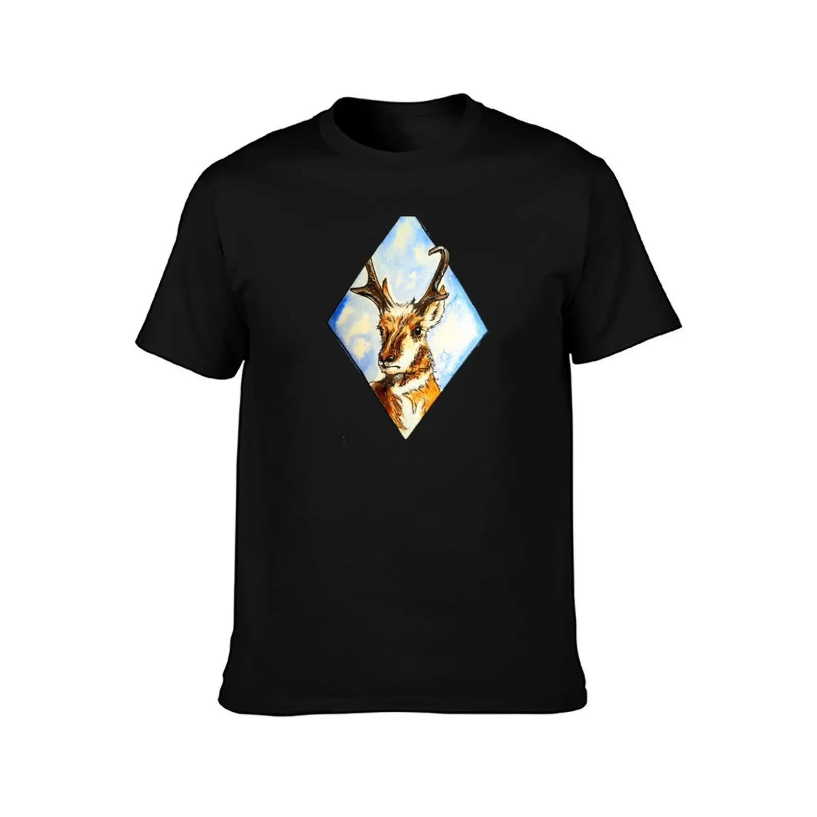 Antelope T-Shirt Summer Casual Cotton Tee Oversized Streetwear Tops Vintage Graphic Print Loose Fit Short Sleeve