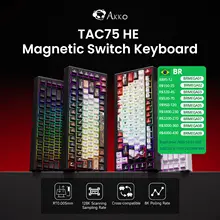 Akko tac75 he teclado de interruptor magnético 75% teclados para jogos gatilho rápido 0.005mm 8k rgb com fio esports teclado personalizado para gamer