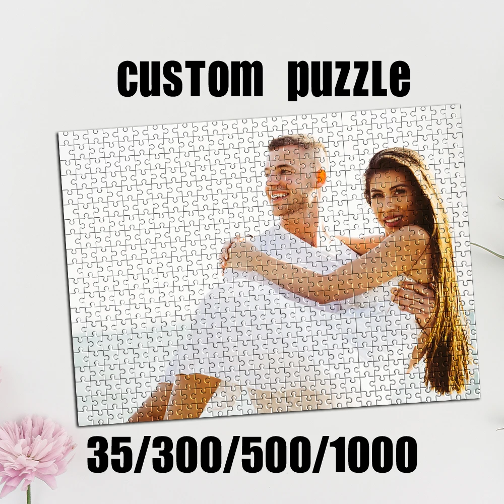 Personalized Custom Photo Puzzle Customized Beach Couple Upload Photo For Customized Puzzle, Unique Gift For Family, Friends