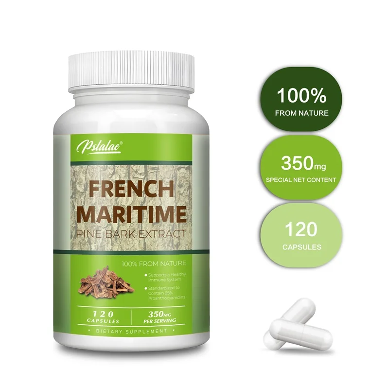 

French Maritime Pine Bark - Beneficial for Heart, Cardiovascular and Joint Health, Maximizes Absorption, and Promotes Blood Flow