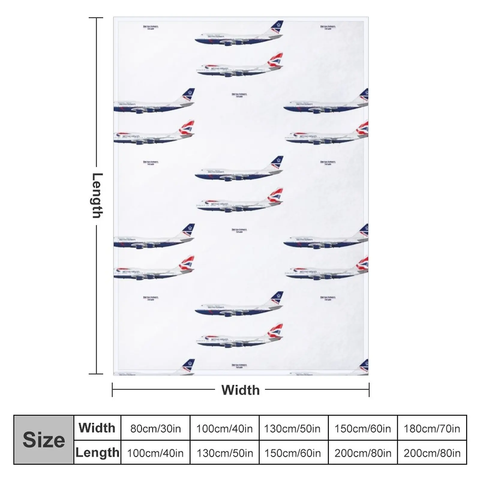 British Airways 747s Throw Blanket Designer Blankets Extra Large Throw Blanket