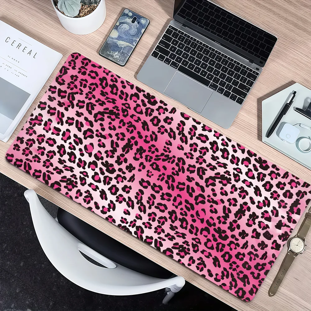 Pink L-Leopard Style Mouse Pad Non-slip Thickened MousePad Large Writing Lockedge Office Student Gaming Cushion