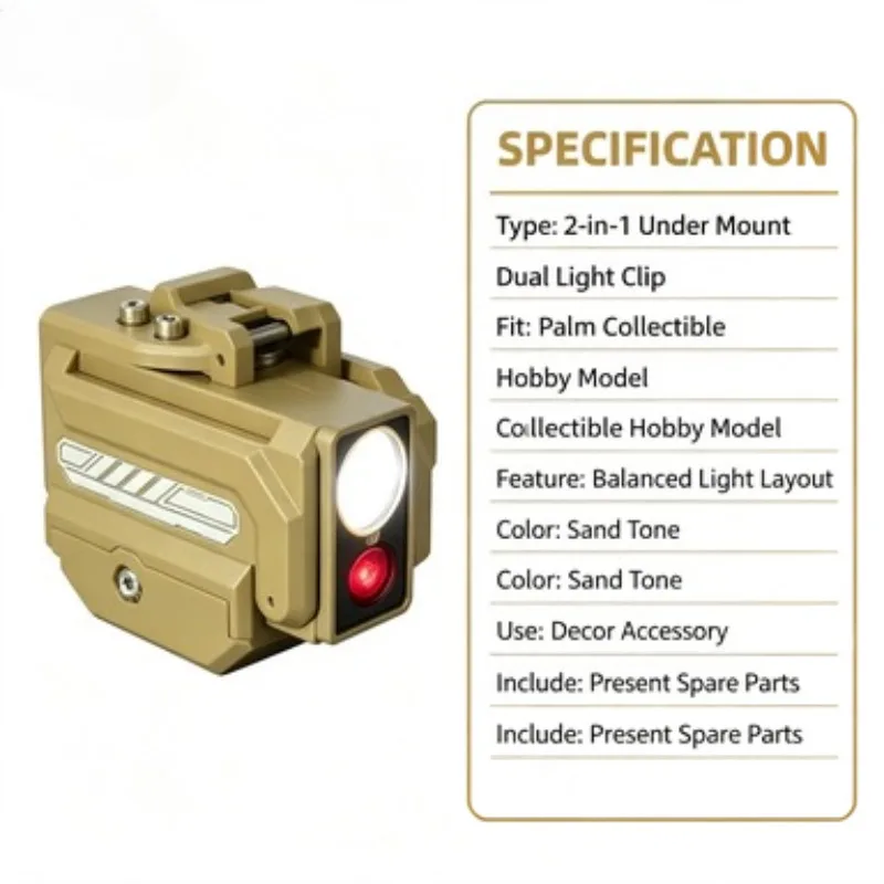 Easy Wipe Clean Outer Shell Dual Light Under Barrel Clip Fit Long Gun Simulation Play Model Decor Parts