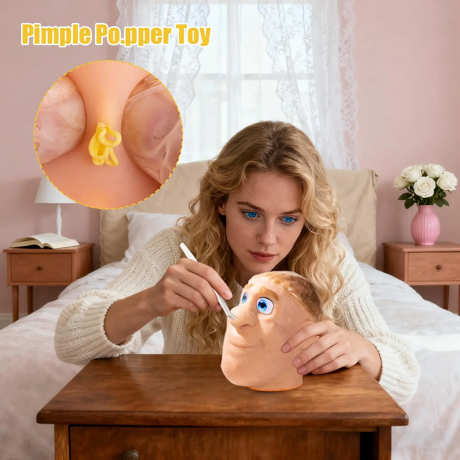 واقعية بثرة ظهرت تململ لعبة الوجه لعبة من السيليكون الأنشطة الحسية مضحك واقعية سيليكون الوجه البثرة بثرة البوب لعبة #5