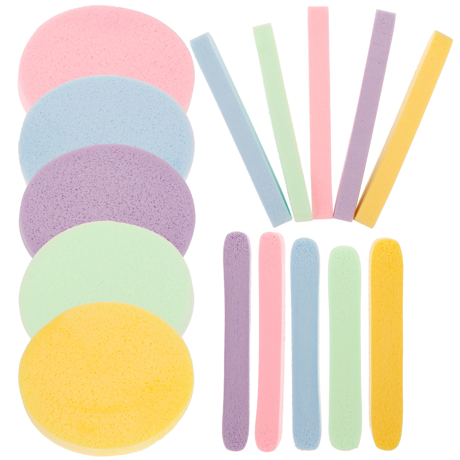 

60Pcs Mixed Colors Face Sponges For Cleansing Soft Makeup Removal Facial Compression Travel Size