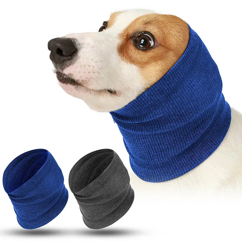 Dog Grooming Earmuff Warm Headband Ear Cover Neck Hat Noise Cancel Scarf Collar Soundproof Anxiety Pet Bath Quiet Dry HeadSleeve