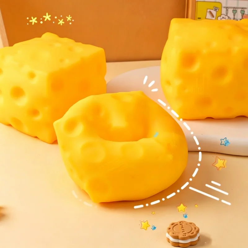 Neues Riesiges Käse-Quetschspielzeug Extra Große Größe Käse-Squishy Fidget-Spielzeug Langsam Rückfedernder Formbarer Entspannungsball für Erwachsene Geschenke