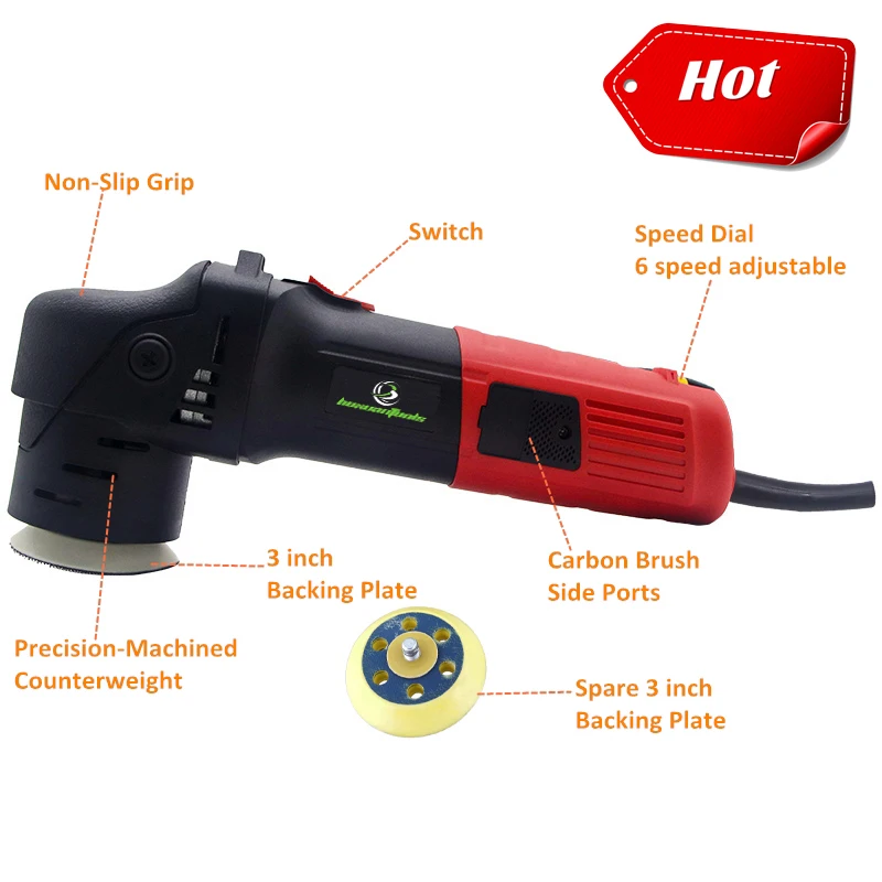 

DF12A High Quality 12mm Orbital Sander Mini Variable Speed Dual Action Car Buffer Polisher