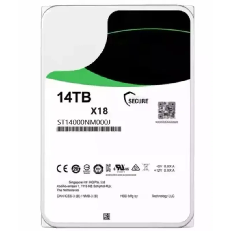 ฮาร์ดไดรฟ์ 2 ชิ้น รุ่น St14000Nm000J X18 Enterprise ความจุ 14TB ขนาด 3.5 นิ้ว 6Gb/S Serial Ata (Sata) Hot-Plug 7.K 56Mb Cache 51E/4Kn Format
