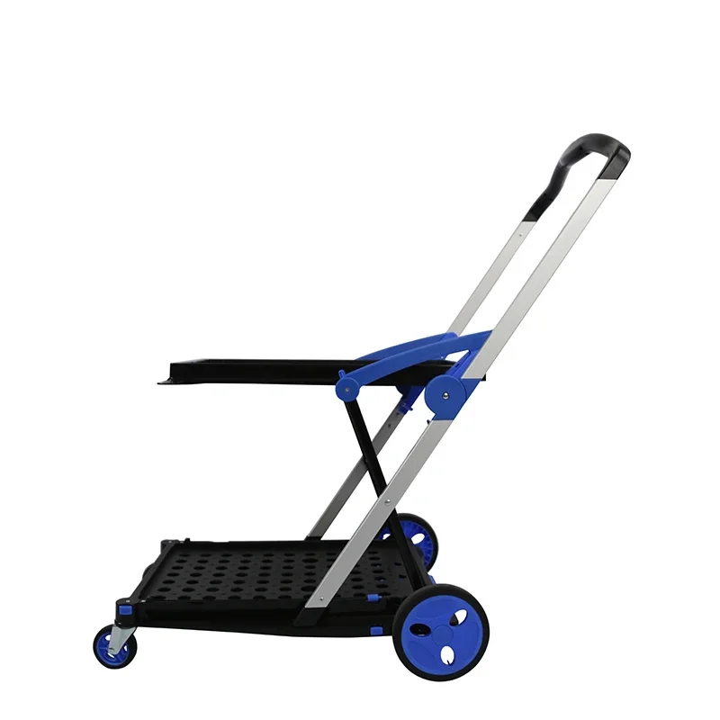 Hot Selling 300KG Loading Aluminum Hand Truck Foldable Hand Trolley Cart With Foldable Basket