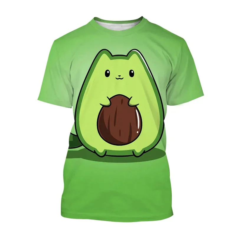 Summer 3D Printing Fruit Avocado T Shirt Vitellaria Paradoxa C.F.Gaertn. Graphic Tee Shirts Men Fashion Funny T Shirts Clothing