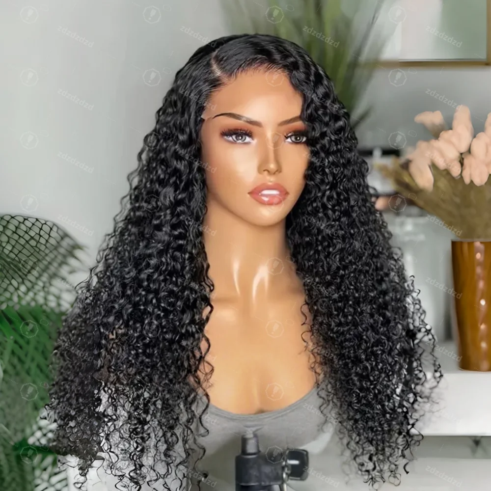 Black Kinky Curly 180 Density Glueless Soft Pre-plucked 26