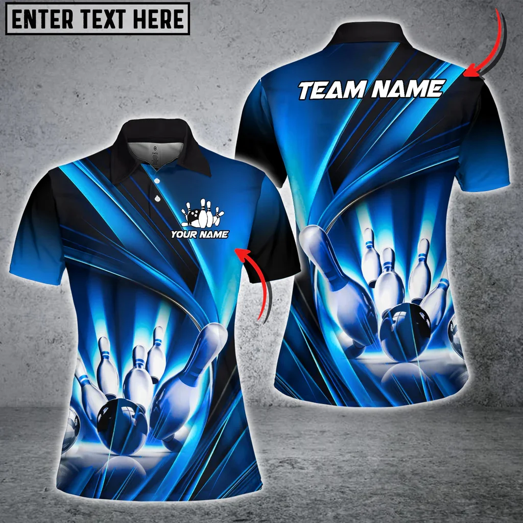 Bolos coloridos rayos de luz Multicolor nombre personalizado 3D impreso moda hombres Polo camisa verano Unisex camisa Casual POL244