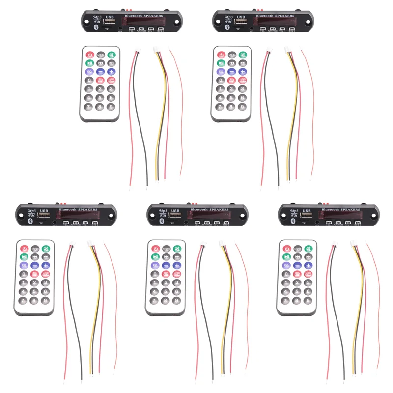 

ABGI-5X Bluetooth 5,0 MP3 декодер плата DC 5 В 12 В автомобильный FM-радио модуль поддержка TF USB AUX для автомобильного телефона