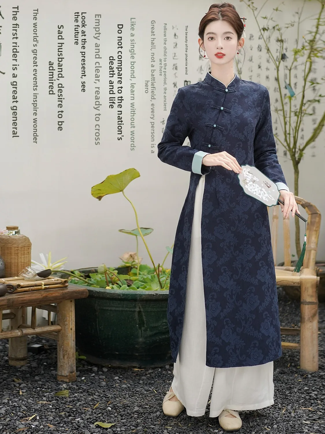 

Новый китайский женский комплект Sle Dr Tea Service с вышивкой Long Sve, одежда Hanfu Zen, одежда National Sle High End...