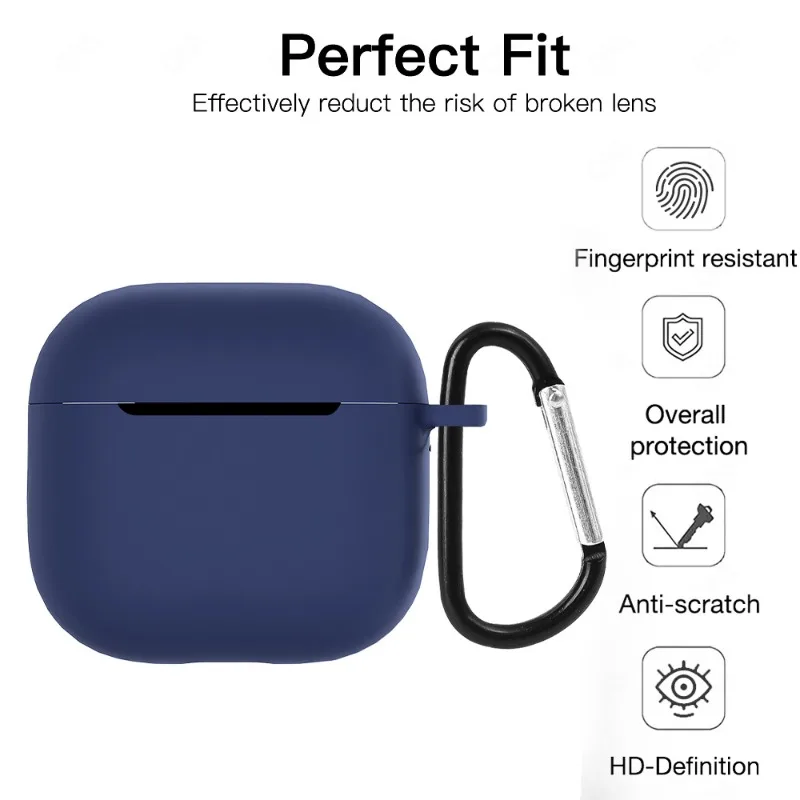 Para airpods 4 caso de fone de ouvido de silicone macio sem fio protetor capa para apple airpods4 escudo protetor caixa de pele caso