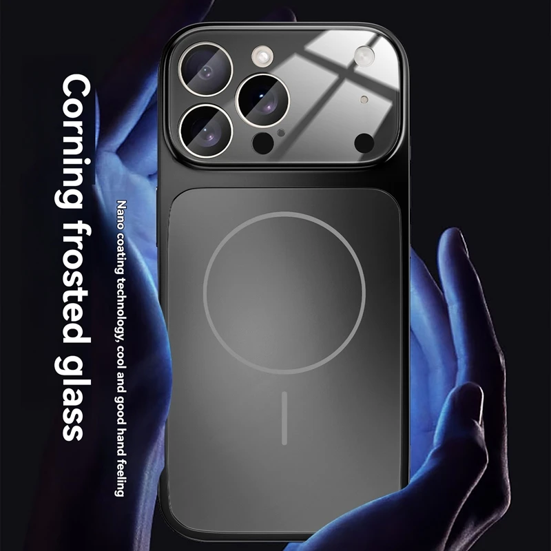 Original Glass Nano Frosted Drop Protection Case for iPhone 17/Air/ProMax 17Pro Support Wireless Charging Magnetic Case