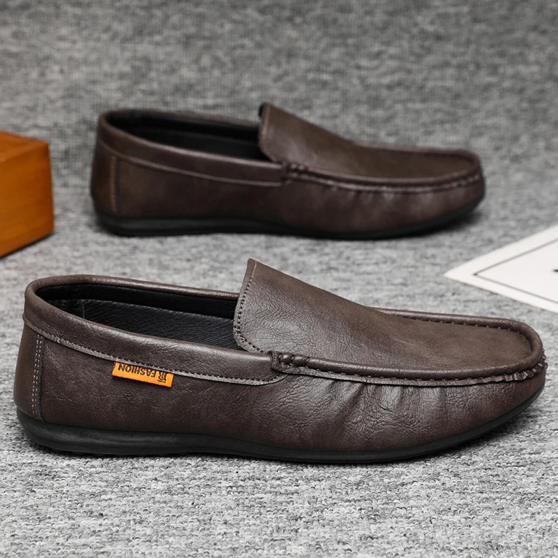 

Fashion New Leather Men's Casual Shoes Male Lazy Shoes Breathable Loafers Luxury Brand Moccasins Comfort Slip-on Driving Shoes